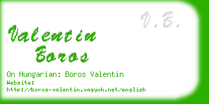 valentin boros business card